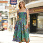 👗 60% RABATT! 🌸 Midi-klänning med Blommönster & Knytbara Axelband – Luftig Passform, Lätt Tyg & Perfekt För Varma Dagar ☀️