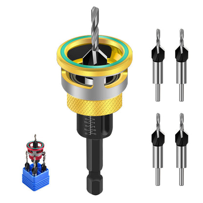 🔧 50% RABATT! 🪚 4-delars Försänkningsborrsats med Djupstopp – Präcisionsborrning, Robusta & Perfekta För Träbearbetning 🛠️