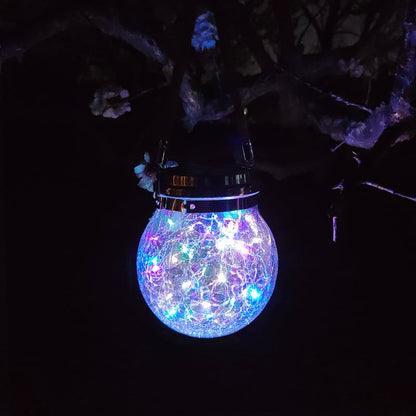 🔥Letzter Tag: 50% Rabatt! ⏰☀️Solar-Lampe aus Rissglas im Glasdesign💡