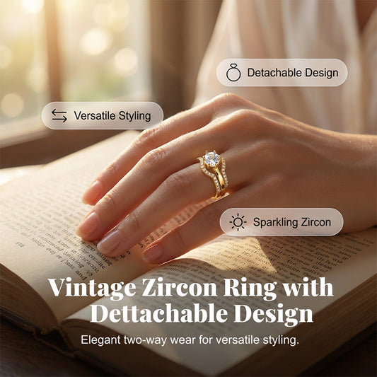 💍 50% RABATT! ✨ Justerbar 2-i-1 Guldring med Zirkon – Två Stilar I En, Funklande Design & Perfekt För Alla Tillfällen 🌟