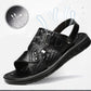👞 50% RABATT! 🔥 Sandaler för män i koskinn med dubbla användningsområden och ventilerande hål – Andningsbara, halkfria & perfekta för strand eller vardagsbruk ☀️