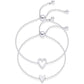 💑 50% RABATT! 💖 2-pack Matchande Armband med Hjärtformade Berlocker – Justerbara, Rostfritt Stål & Perfekt Som Present För Par 🎁