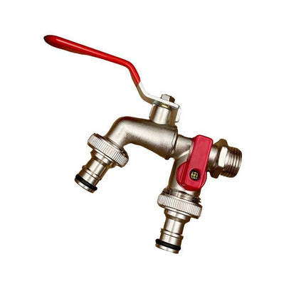 🚰 KÖP 2 FÅ 1 GRATIS! 🔧 Dubbelt Utlopp för Utomhusbruk – Inbyggd Backventil, Frostsäker Mässing & Perfekt För Trädgård Och Uteplats 🏡
