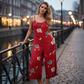 👗 50% RABATT! 🌸 Dam Avslappnad Tryckt Jumpsuit med Smala Axelband – Lätt Tyg, Ledig Passform & Perfekt För En Somrig & Bohemisk Känsla ☀️