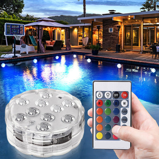 💧 50% RABATT! 🏊 Undervattensvattentäta LED-lampor med Fjärrkontroll för Pool – Färgväxlande, Energisnåla & Perfekta För Stämningsfull Kvällsbelysning I Poolen ✨