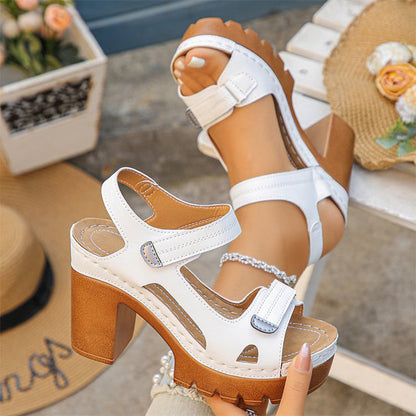 👡 50% RABATT NU! ☀️ Kvinnors Sommar Platform En-rem Sandaler – Justerbar Kardborre, Dämpad Inläggssula & Halksäker Grepp För Bekväma Stranddagar 🏖️