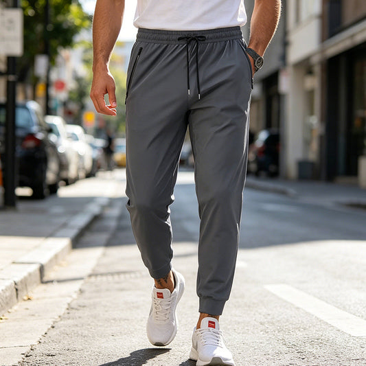 👖 50% RABATT NU! 🏃 Herr Snabbtorkande Sportbyxor – Andningsbara, 4-vägss Stretch & Dragkedjefickor För Optimal Komfort & Prestanda ✨