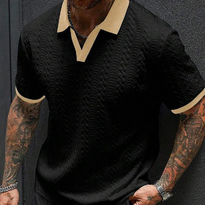 👕 60% RABATT! 🌞 Herr Fritidstopp med Strukturmönster – Kortärmad, Bekväm & Andningsbar, Perfekt För Vardag & Lätt Sommarklädsel 🏠