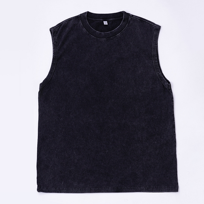 👕 50% RABATT! 🔥 Herr Vintage-tvättad Ärmlös Linne – Andningsbar, Lätt & Perfekt För En Ledig Sommarlook Eller Gymträning 💪