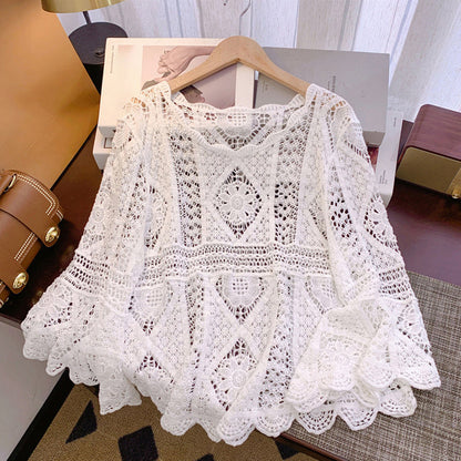 👚 50% RABATT! 🌸 Vintageinspirerad Spetsblus för Damer – Delikat Spets, Mjukt Tyg & Perfekt För En Romantisk & Elegant Look 💃