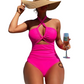 👙 50% RABATT! ☀️ Halterneck-baddräkt med korsade band och hög midja – magkontrollerande & figurflattering – Perfekt för strand, pool eller nästa semester 🌊
