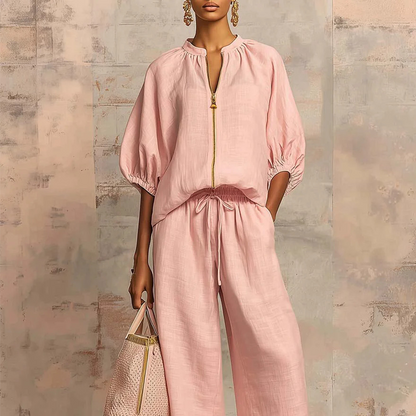 👚 50% RABATT! 🏋️‍♀️ Damernas Enfärgad 2-Delad Casual Träningsoverall Set – Mjukt Tyg, Ledig Passform & Perfekt För Gym, Yoga Eller Avslappnade Dagar Hemma 🧘‍♀️