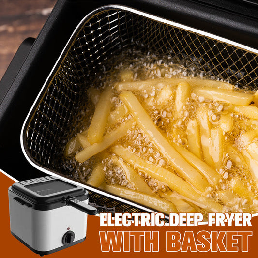 🍟 50% RABATT! ⚡ Elektrisk Fritös med Korg – 2,5L, 1000W, Justerbar Temperatur & Automatisk Avstängning För Perfekta, Knapriga Resultat 🍗
