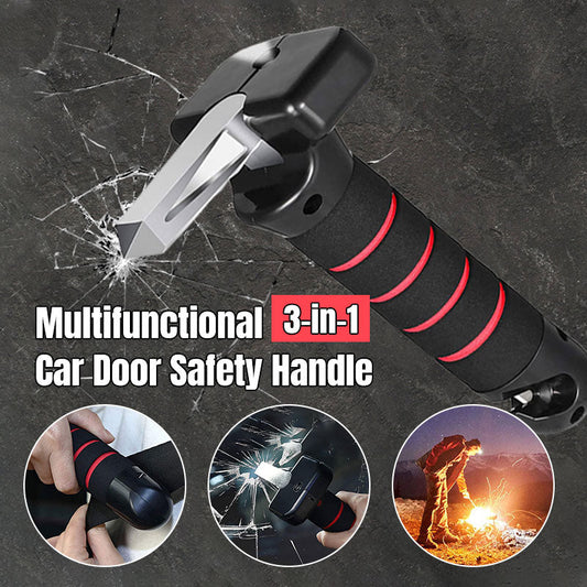 🚗 50% RABATT! 🔧 Multifunktionellt 3-i-1 Bildörr Säkerhetshandtag – Nödhammer, Säkerhetsbältskniv & Reflexlins För Extra Säkerhet I Nödsituationer 🛡️