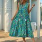👗 50% RABATT! 🎨 Ärmlös Midiklänning med Lager-på-Lager-Design & Abstrakt Mönster för Dam – Elegant Silhuett, Lätt Tyg & Perfekt För En Konstnärlig Och Ledig Look 🌸