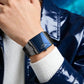 ⌚ 50% RABATT! ⏳ Kvartsur för män med fyrkantig urtavla – Elegt & minimalistiskt – Läderrem, vattentät design – perfekt för kontoret eller en avslappnad look 🕶️