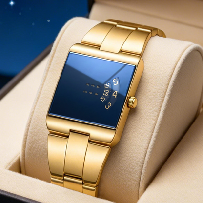 ⌚ 50% RABATT! ⏳ Kvartsur för män med fyrkantig urtavla – Elegt & minimalistiskt – Läderrem, vattentät design – perfekt för kontoret eller en avslappnad look 🕶️