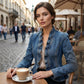 🧥 50% RABATT NU! 🌸 Dam Denimjacka med Volang & Öppen Framsida – Lättviktig, feminin & mångsidig – chic för alla tillfällen 👗