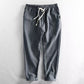 👖 50% RABATT! 👔 Herr Randiga Linblandning Casual Byxor – Lätt, andningsbar & perfekt för avslappnad stil i sommarvärmen 🌿