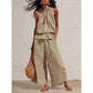 👗 50% RABATT NU! 🌺 Kvinnors 2-delat ärmlöst set – Smockad halsringning topp & vida byxor – Luftig semesterstil, mjuk & andningsbar – perfekt för varma sommardagar ✨