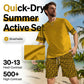 👕 60% RABATT! 💛 Herrarnas gula träningsset med grafisk tryck & kort ärm – Andningsbart & bekvämt – Perfekt för gym, löpning eller aktiva sommardagar – sportig stil med komfort 🩳✨
