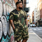 👕 50% RABATT! 🌿 Herr kamouflagetryckt T-shirt & shorts set – Bomullsblandning, avslappnad passform & perfekt för utomhusbruk, sport eller lediga sommardagar 🩳