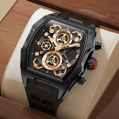 ⌚ 50% RABATT! 🎁 Herrklocka i tonneau-form med kvartsurverk – Elegant design, vattentät & perfekt för såväl kontoret som fritiden – stilren & pålitlig ✨