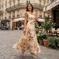 👗 50% RABATT! ✨ Blommig veckad maxiklänning – Fyrkantig urringning & volangärmar – Hög midja, romantisk & perfekt för vår, strand eller trädgårdsfester 🌸