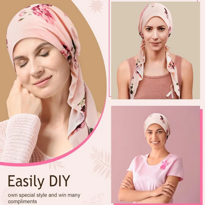 👒 50% RABATT! ⏰ Kvinnors blommiga förknutna huvudscarf – Mjuk & lätt – Perfekt för sommaren, stranden eller som accessoar – sval och stilren 🌸