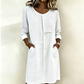 👗 50% RABATT! ✨ Dam avslappnad tunikaklänning – Patchwork, fickor & 5 färger – Ledig, sval & perfekt för varma sommardagar eller en dag på stranden 🌿