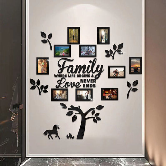 🌳 50% RABATT! ✨ 3D familjeträd fotoram väggdekal – Modern, blank & självhäftande – Skapa personligt familjekonst utan verktyg – perfekt för vardagsrum, korridor eller barnrum 🏡