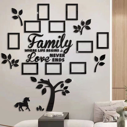 🌳 50% RABATT! ✨ 3D familjeträd fotoram väggdekal – Modern, blank & självhäftande – Skapa personligt familjekonst utan verktyg – perfekt för vardagsrum, korridor eller barnrum 🏡