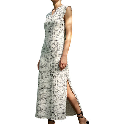 👗 50% RABATT! 🔥 Ärmlös maxiklänning med V-ringning & slits i sidan för dam – Elegant, andningsbar & perfekt för heta sommardagar eller kvällar på stranden – stilren och kvinnlig 🌊