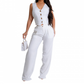 👚 50% RABATT! 👖 Tvådelat set för dam – V-ringad väst & byxor med vida ben – Elegant, ledig & perfekt för sommar, bröllop eller kontoret – stilrent och bekvämt 🌸