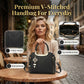 👜 50% RABATT! ✨ Dam handväska med topphandtag – V-sömnad, guldbeslag & flera fack – Elegant, rymlig & perfekt för arbete, shopping eller en utekväll 🌸