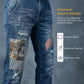 👖 50% RABATT NU! 🔥 Herr patchwork slitna jeans – Robust, casual & unikt slitet utseende – Avslappnad passform, perfekt för streetwear eller vardagsstil ✨