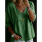 👚 50% RABATT NU! 🕊️ Kvinnors casual V-ringad spetskant topp – Kejsarskuren, lättvikt & 3/4 ärmar – Flödande, andningsbar & romantisk – perfekt för vårdagsklädsel eller en chic lunch ✨