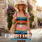 👗 50% RABATT NU! 🌬️ V-ringad T-shirtklänning – Casual & luftig – Perfekt som sommar essential – enkel att styla för strand, shopping eller lata dagar ☀️