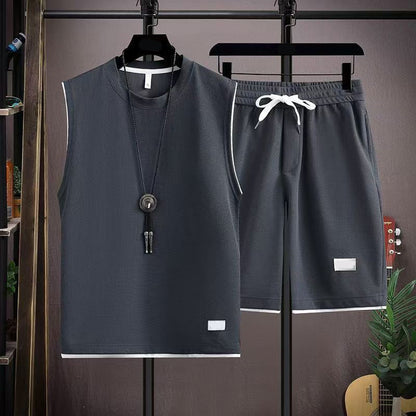 👕 50% RABATT! 🌿 Minimalistiskt linne & shorts-set för herr – Rena linjer, mjuk känsla – Ledig stil hela sommaren, perfekt för varma dagar eller avkopplande helger 🩳