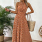👗 50% RABATT! ⏳ Halterklänning med prickar för dam – Flödande & ledig passform – Perfekt för sommar, strand eller lata dagar – romantisk stil med retrokänsla 🌸