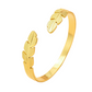 ✨ 50% RABATT NU! 🍃 Pläterat löv öppet manschettarmband – Justerbart rostfritt stål, 18K guld/silver – Naturinspirerat, perfekt för daglig elegans eller present 💛