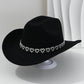 🤠 50% RABATT! 💖 Cowboyhatt för damer med strasshjärta – Elegant fedora i fransk jazzstil – Snygg detalj, lätt & justerbar – perfekt för festivaler, konserter eller en chic sommarkväll 🎶