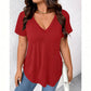 👚 50% RABATT NU! 🔥 Casual T-shirt med V-ringning & korta ärmar för dam – Mjuk & lätt – Perfekt för vardag, strand eller avslappnad sommarstil – enkel men elegant 🌸