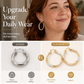💫 50% RABATT! ✨ Eleganta tvinnade hoop-örhängen för damer – Slimmade & lätta – Guldpläterade, tidlös design – perfekta för vardag eller fest – smidiga att bära hela dagen 💛