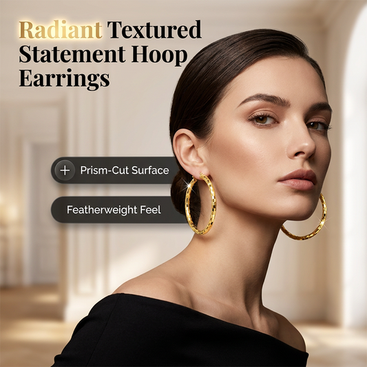 💫 50% OFF NOW! 💥 Women's Minimalist Textured Hoop Earrings – Diamond-cut & snap closure – Everyday glow, perfect for casual or dressy looks ✨