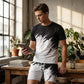 👕 50% RABATT! ☀️ Herr sommar dynamisk print casual set – Bekväm & andningsbar – Perfekt för varma dagar, sport eller avslappnad stil – ledig 2-delad look 🩳✨