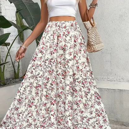 👗 50% RABATT! 🌸 Dam Boho blommig maxikjol – Mjukt & flödande – Perfekt för sommaren, stranden eller en romantisk kväll – boho-chic med tidlös elegans ✨🌿