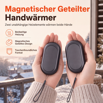 📢📢40% RABATT !!⏰Magnetischer, teilbarer 2-in-1 wiederaufladbarer Handwärmer – Mini tragbarer USB-Elektro-Handwärmer