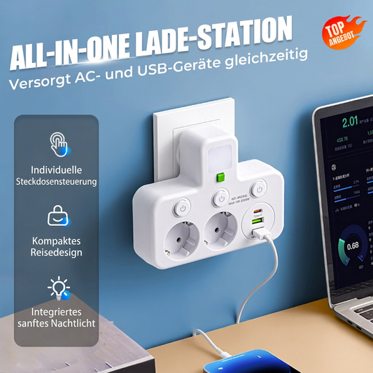 📢📢50% RABATT !!⏰Intelligente Steckdosenleiste mit USB-Anschlüssen