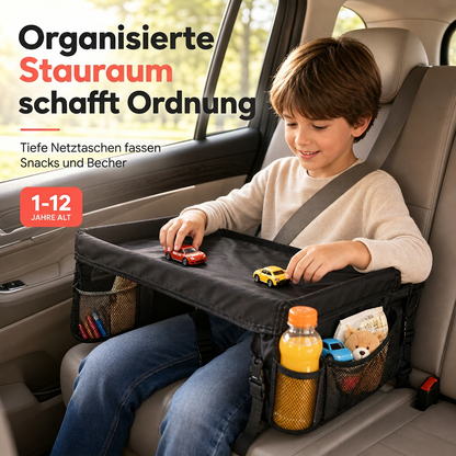 📢📢50% RABATT !!⏰Reisetisch für Kindersitze, Aktivitätstisch mit Schreibbrett für den Schoß und hängende Aufbewahrungstasche für die Rückenlehne von Kinderwagen